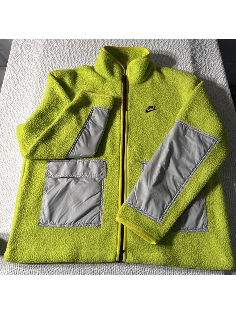 Nike Sportwear Sherpa Fleece Essentials Jacket DD5021-345 Mens Large Hi-Vis NEW
